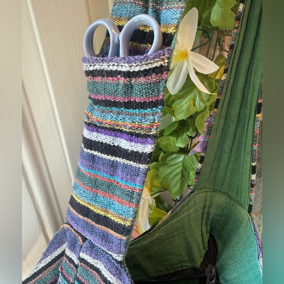 Elephant Bag Crossbody Pink Green Purple Fabric - Picture 7 of 7